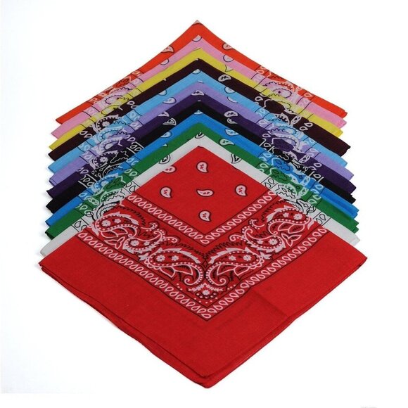 1s, 6s, 9s or 12 Pack Cowboy Bandanas Bandana with Original Paisley Pattern - Picture 7 of 8